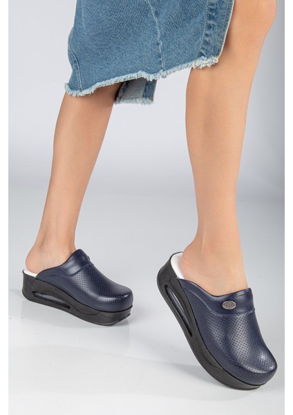 Doktor Hemşire Terliği - Sabo Terlik - Aşcı Terliği -airmax Taban - Rahat Comforlu - Kaymaz Taban -lacivert