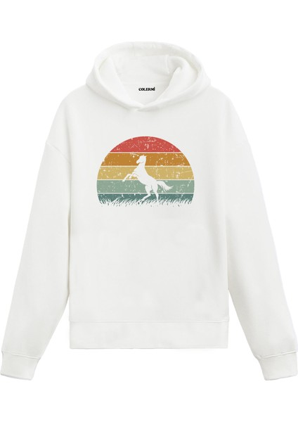 Wild Spirit At Baskılı Retro Ünisex Kapşonlu Hoodie