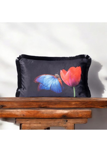 Kadife Kırlent Ithal Özel Tasarım Modern Klasik Püsküllü Kırlent Kılıfı