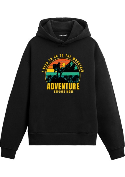 Dağcılık Temalı Macera Doğa Baskılı Tasarım Kapşonlu Hoodie