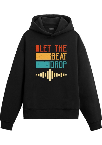 Let The Beat Drop Baskılı Retro Ünisex Kapşonlu Hoodie