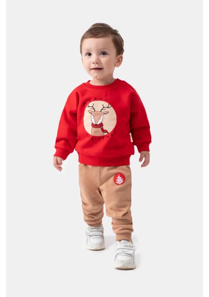 Geyikli Noel Konsept Alt Üst Bebek Takım