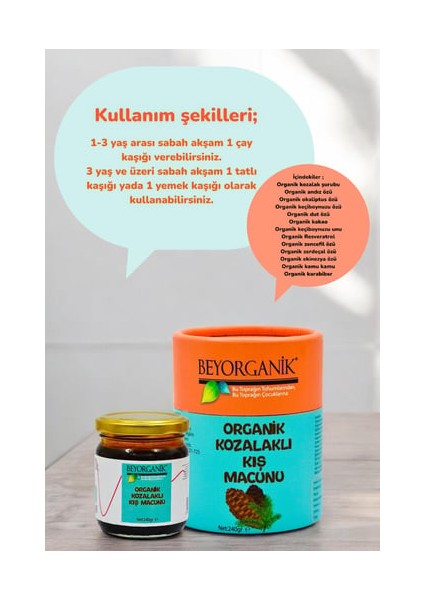 Bey Organik Kozalaklıkış MACUNU240 gr