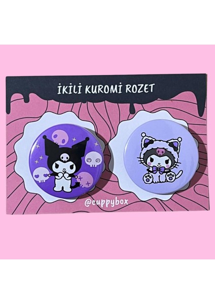 Sanrio Ikili Kuromi Rozet 44 mm Iğneli Rozet