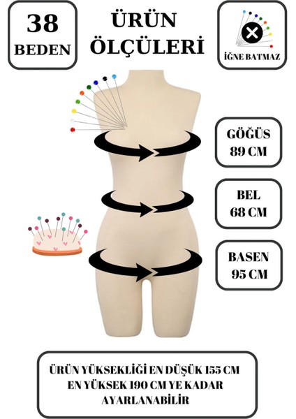 38 beden Pantolon Giyebilen Tel Kafa Bayan Terzi Mankeni fiyatları