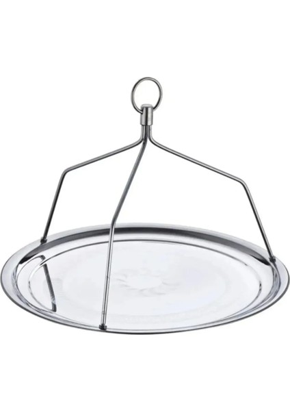 Çaycı & Kahveci Tepsisi Askılı Çelik 45 Cm Çay Bahçesi Restoran Kafe Çay