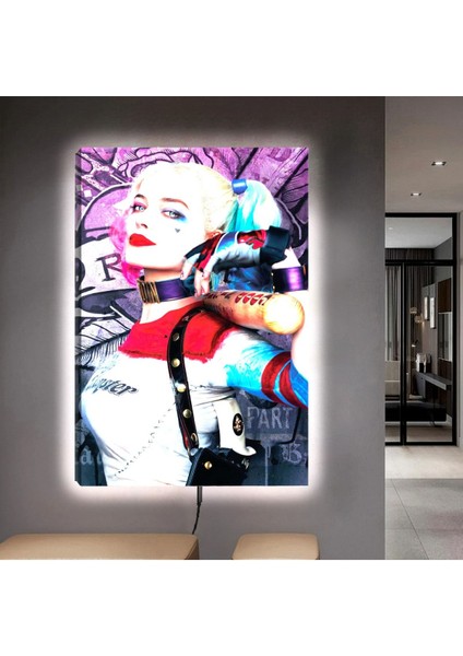 Ledli 90x60 Harley Quin Kanvas Tablo
