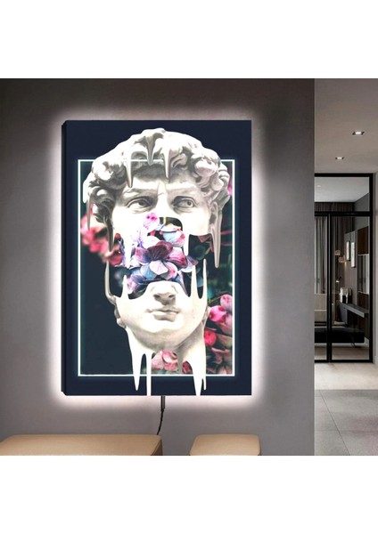 Ledli 90x60 Heykel Kanvas Tablo