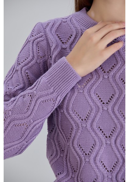 Kadın Ajurlu Desenli Triko Örme Kazak fırsatları