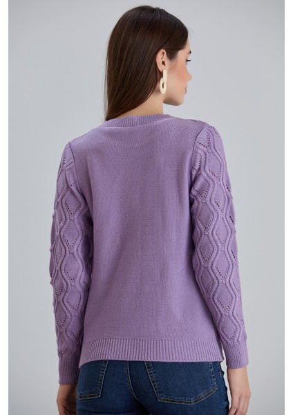 Kadın Ajurlu Desenli Triko Örme Kazak indirimleri