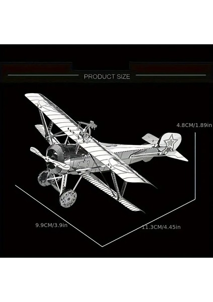 Dıy 3D Metal Puzzle Bulmaca Newpiort 17 Fighter Uçak 14+ Yaş Üstü Hediyelik