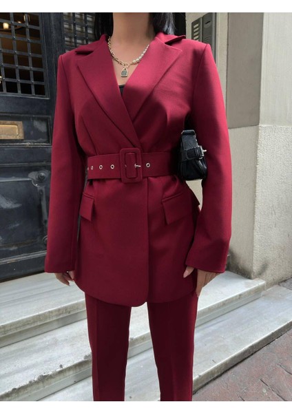 Kadın Kemerli Blazer Ceket