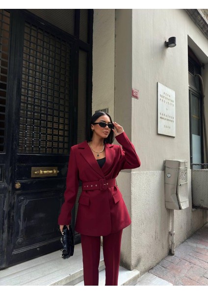 Kadın Kemerli Blazer Ceket