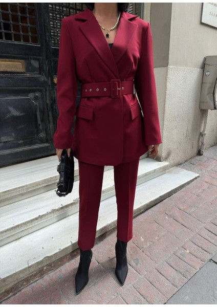 Kadın Kemerli Blazer Ceket
