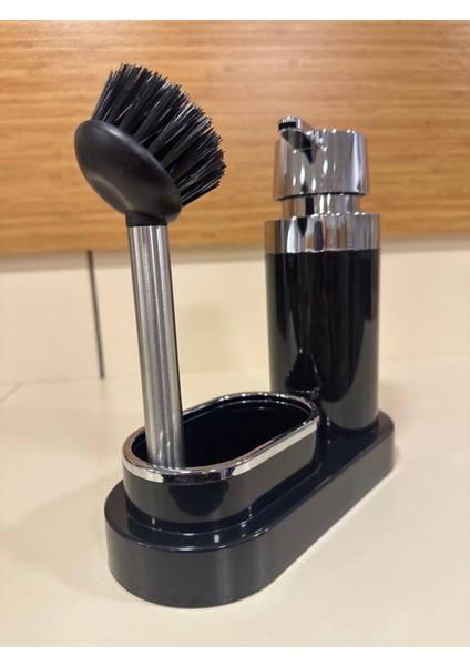 Sıvı Sabunluk Siyah Fırçalı