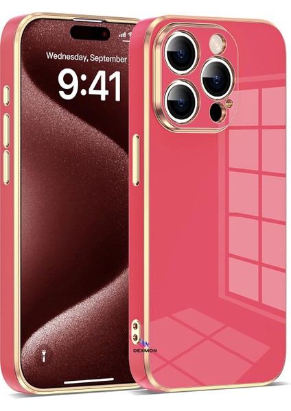 iPhone 16 Pro Kılıf Kamera Korumalı Parlak Silikon Kenarları Dore Tasarım