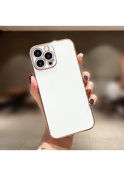 iPhone 16 Pro Kılıf Kamera Korumalı Parlak Silikon Kenarları Dore Tasarım