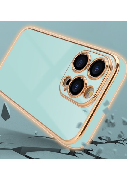 iPhone 16 Pro Max Kılıf Kamera Korumalı Parlak Silikon Kenarları Dore Tasarım