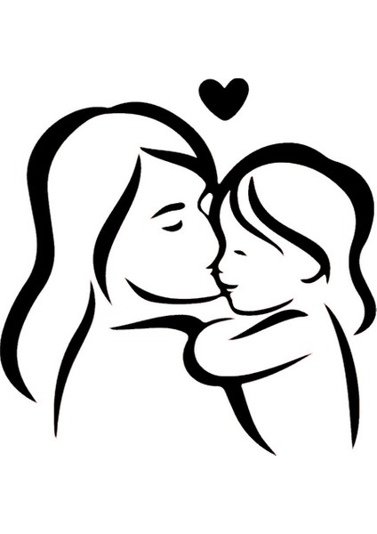 Anne ve Bebek Sticker 10 x 10 cm