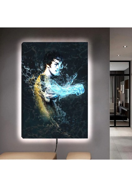 Ledli 90x60 Jet Li Kanvas Tablo