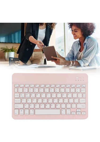 Samsung Galaxy Tab Active 3 SM-T577 Uyumlu Kablosuz Bluetooth Şarj Edilebilir Türkçe Q Klavye - Pembe