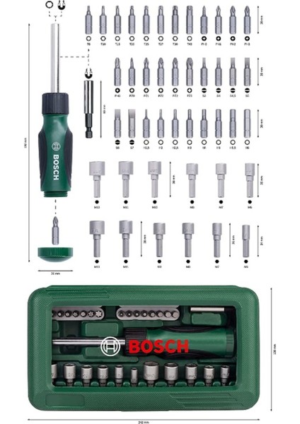 Vidalama ve Lokma Ucu Seti - 46'lı modelleri