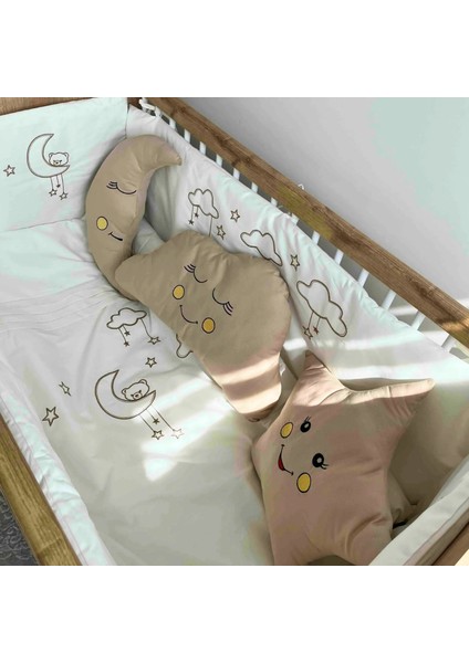 Bebek Uyku Seti Nevresim Takımı 60x120 Cloudy Krem