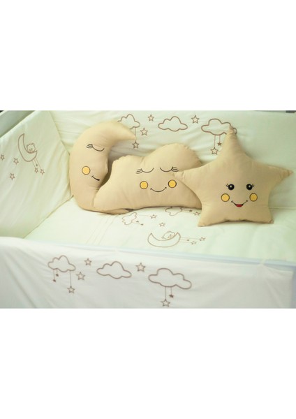 Bebek Uyku Seti Nevresim Takımı 60x120 Cloudy Krem