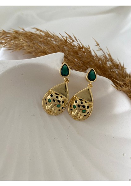 Kaplan Figür Çelik Küpe