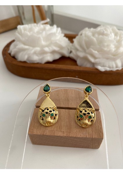 Kaplan Figür Çelik Küpe modelleri