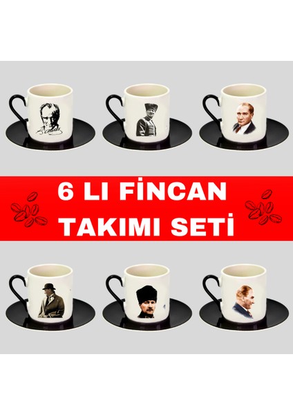 Kişiye Özel 6 Lı Türk Kahvesi Fincanı M1