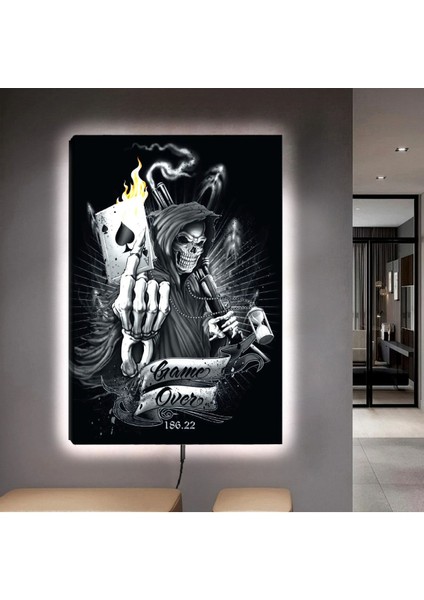 Ledli 90x60 Kurukafa Tema Kanvas Tablo