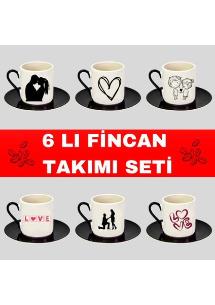 Kişiye Özel 6 Lı Türk Kahvesi Fincanı M3