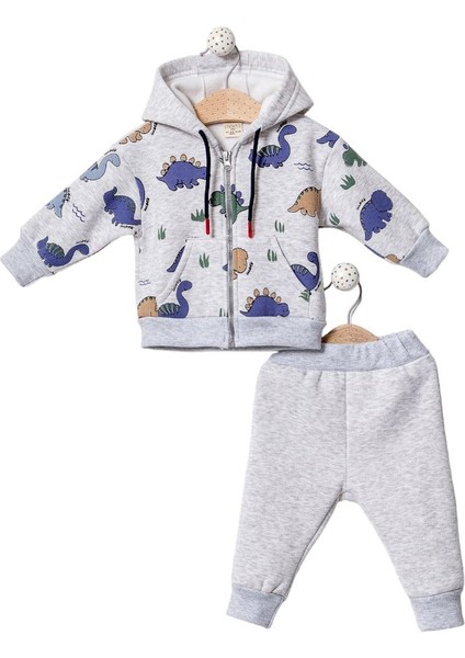 Dinosaurs Baskılı 2'li Bebek Takım 6 Ay, 9 Ay, 12 Ay, 18 Ay Erkek