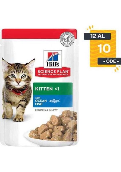 Kitten Balıklı Yavru Kedi Yaş Mama 85 gr 12 Adet