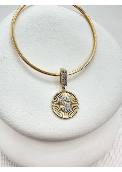 Gold S Harf Ajda Bilezik ve Kolye Charm