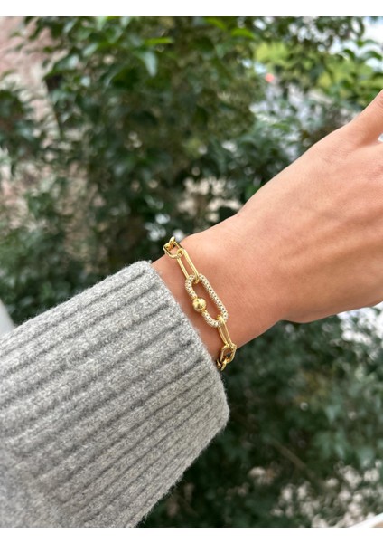 Gold Ataç Zincir Tiff Marka Model Bileklik