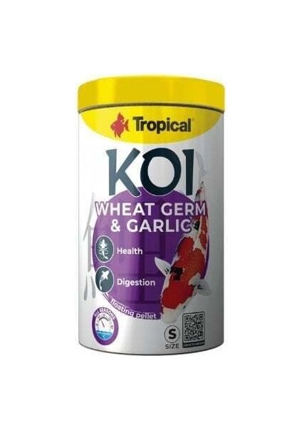 Koi Wheat Germ & Garlic S Koi ve Japon Balıkları Için Pellet Balık Yemi 1000 ml 320 gr