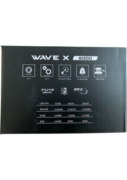 Wave X-6000 3+1bb Surf Olta Makinesi (Grafit Sığ Yedek Kafalı)