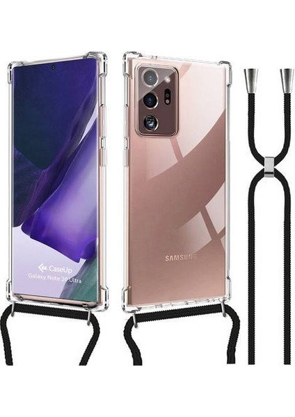 Samsung Galaxy S20 Ultra Askılı İpli Şeffaf Tank Kılıf