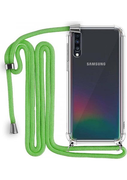 Samsung Galaxy A70 Boyun Askılı Şeffaf Tank Kılıf