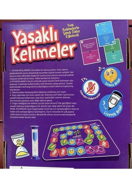 Yasak Kelimeler Kutu Oyunu Eğlenceli Zekâ Parti Masa Oyunu Tabu