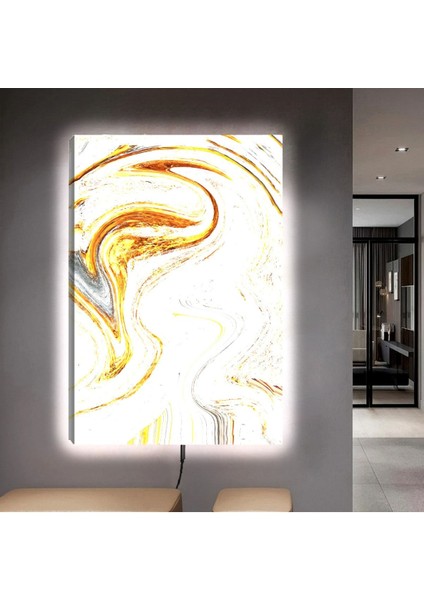 Ledli 90x60 Kolaj Çizim Kanvas Tablo
