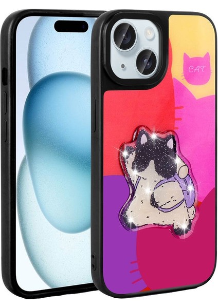 Apple iPhone 13 Kılıf Parlayan Kabartmalı Ikonik Figürlü Amas Silikon Kapak