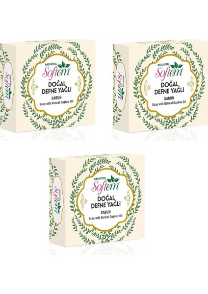 Doğal Defne Yağlı Sabun 130 gr 3 Adet
