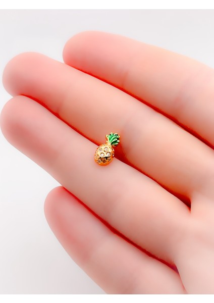 Cerrahi Çelik Piercing Zirkon Taşlı Ananas Figürlü Kıkırdak Helix Tragus PIERCING(1ADET)
