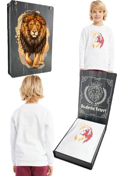 Orijinal Lisanslı Beyaz Çocuk Sweat Hediyelik Ahşap Kutulu