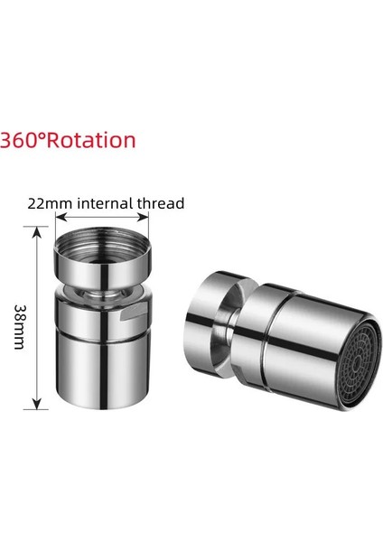 Filtreli Musluk Ucu 360 Oynar Başlıklı Su Tasarruflu Iç Dişli Perlatör