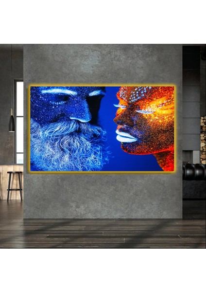 LED Işıklı Kanvas Tablo, 3D Dekoratif Baskılı Tablo Yapay Zeka Destekli Modern Tasarımlar 03 fırsatları