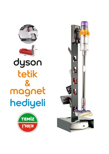 Dikey Süpürge Standı | Şarjlı Süpürge Standı | Tüm Dyson Modelleri ile Uyumlu | Tetik ve Magnet Hediyelli